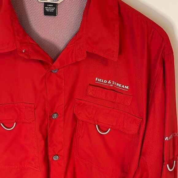 NWT Mens Field & Stream Button Down Shirt. Size Large. Smart Cool. Red - Picture 2 of 10